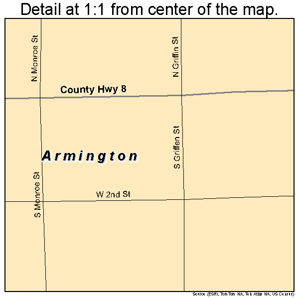 Armington, Illinois road map detail