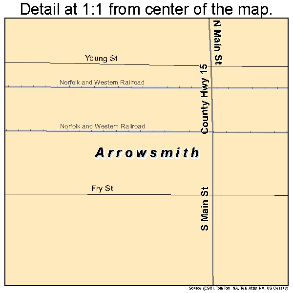 Arrowsmith, Illinois road map detail