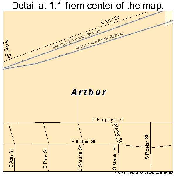 Arthur, Illinois road map detail