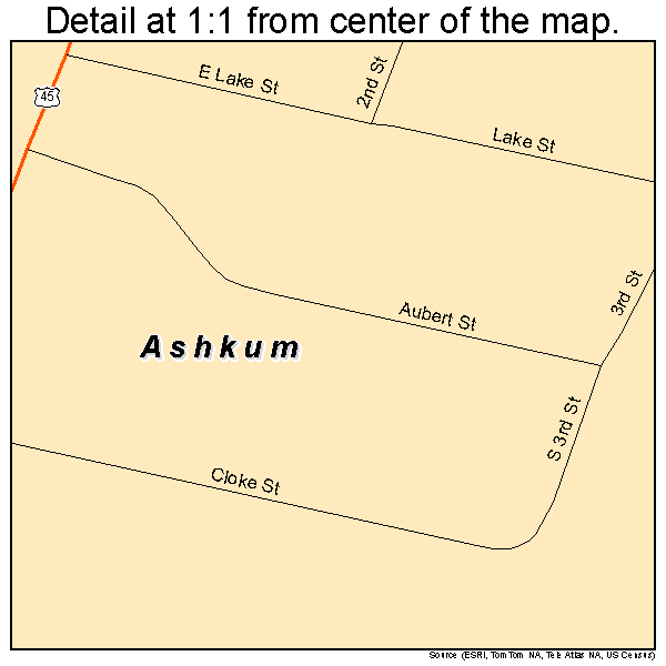 Ashkum, Illinois road map detail