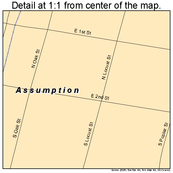 Assumption, Illinois road map detail