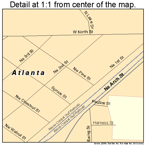 Atlanta, Illinois road map detail