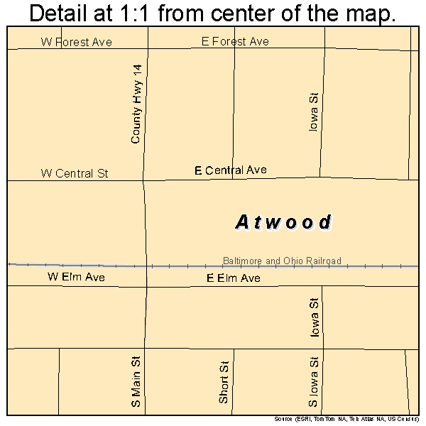 Atwood, Illinois road map detail