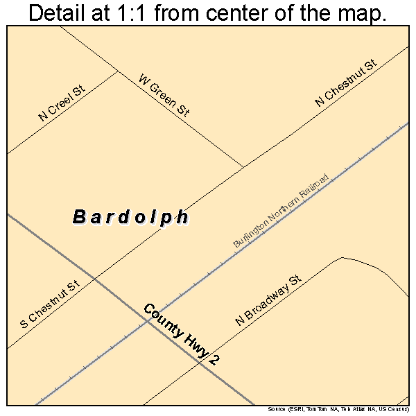 Bardolph, Illinois road map detail