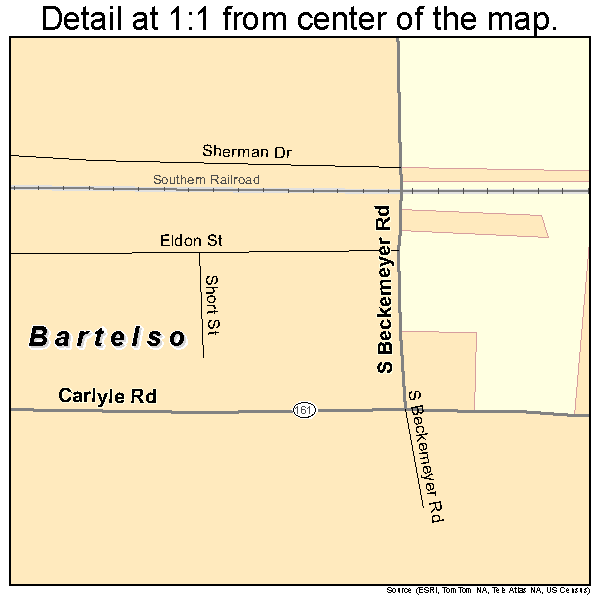 Bartelso, Illinois road map detail