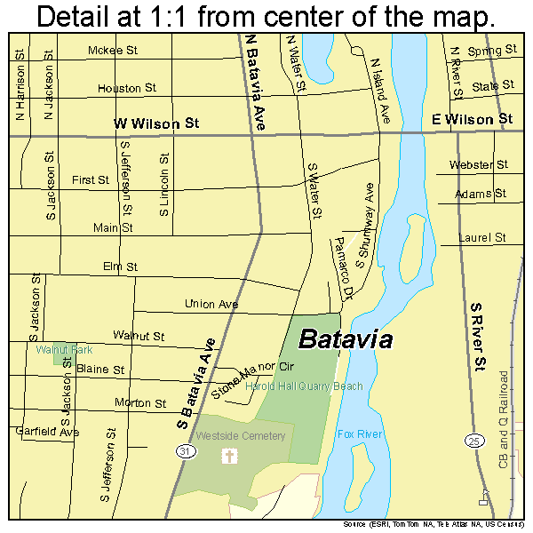 Batavia, Illinois road map detail