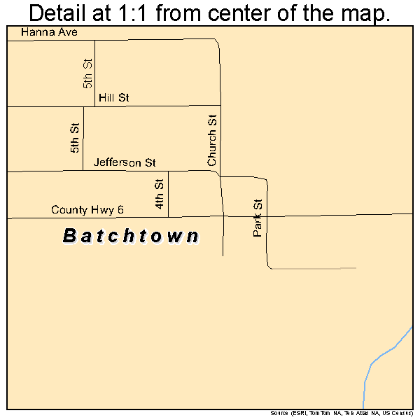 Batchtown, Illinois road map detail