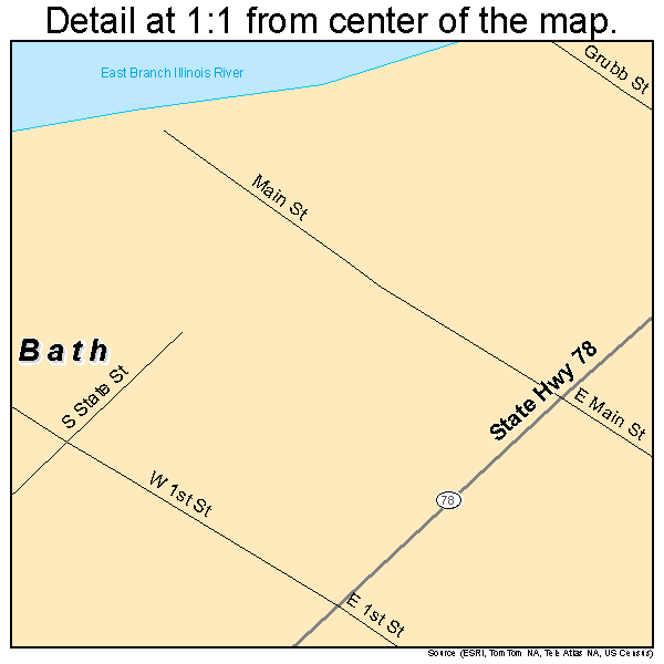 Bath, Illinois road map detail