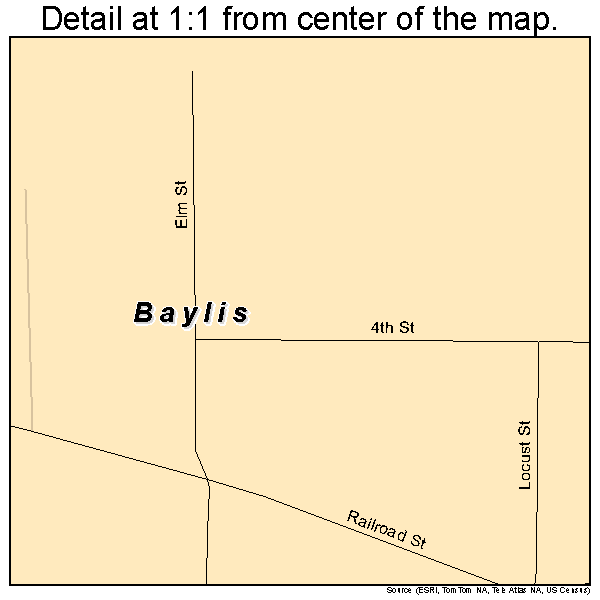 Baylis, Illinois road map detail