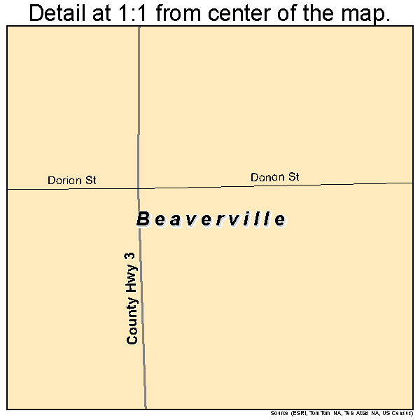 Beaverville, Illinois road map detail
