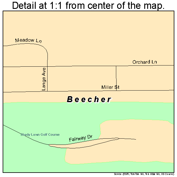 Beecher, Illinois road map detail