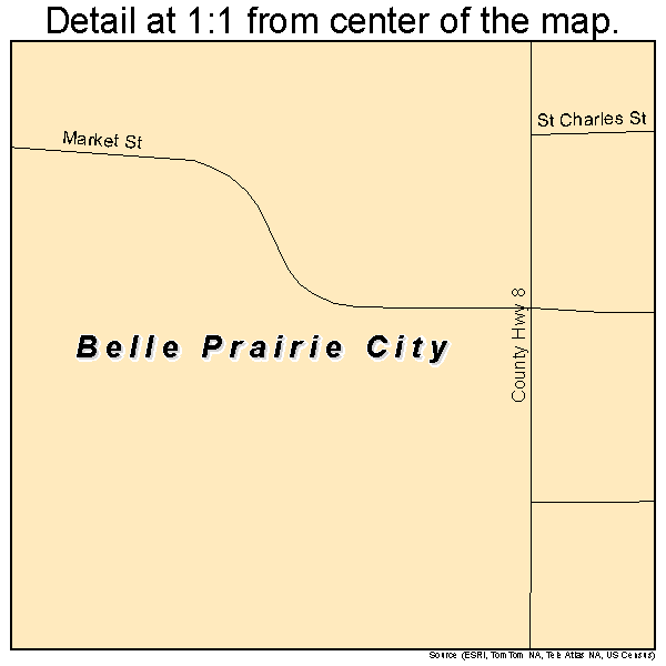 Belle Prairie City, Illinois road map detail