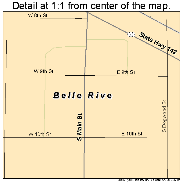 Belle Rive, Illinois road map detail