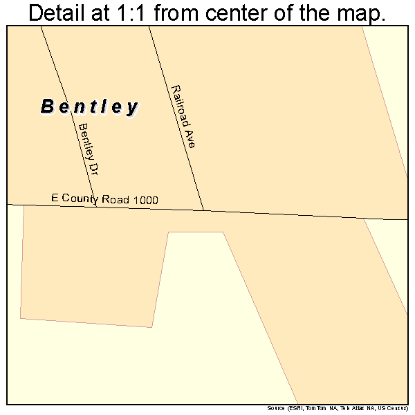 Bentley, Illinois road map detail