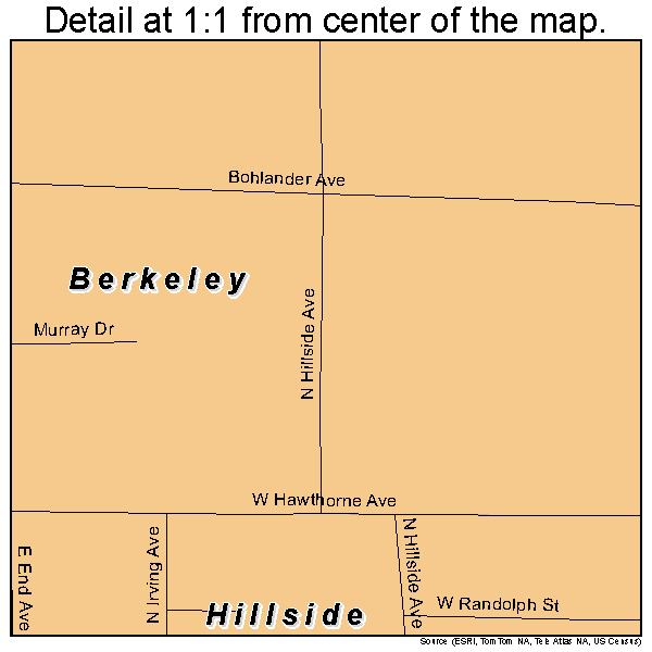 Berkeley, Illinois road map detail