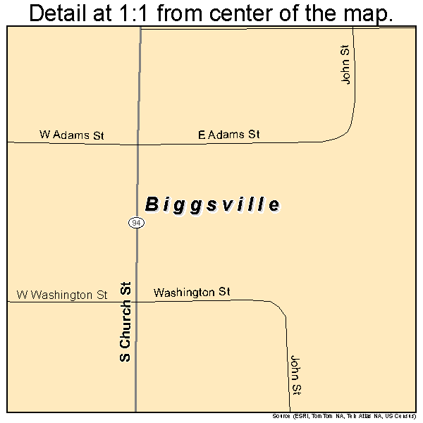Biggsville, Illinois road map detail