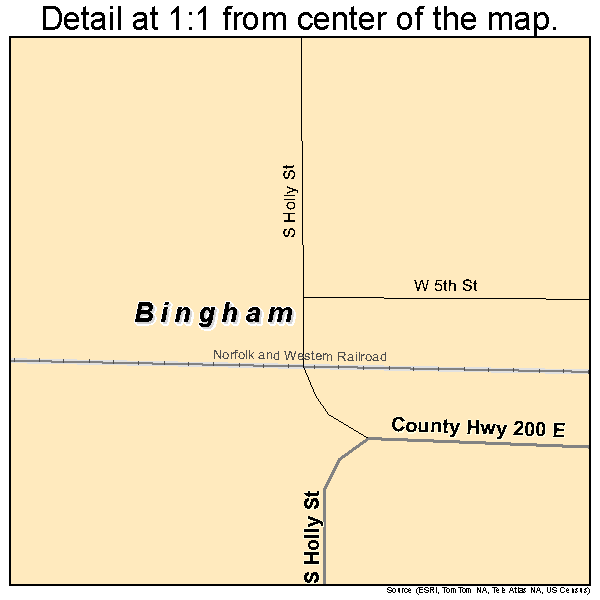 Bingham, Illinois road map detail
