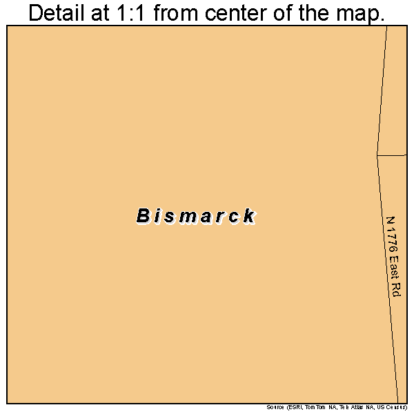 Bismarck, Illinois road map detail