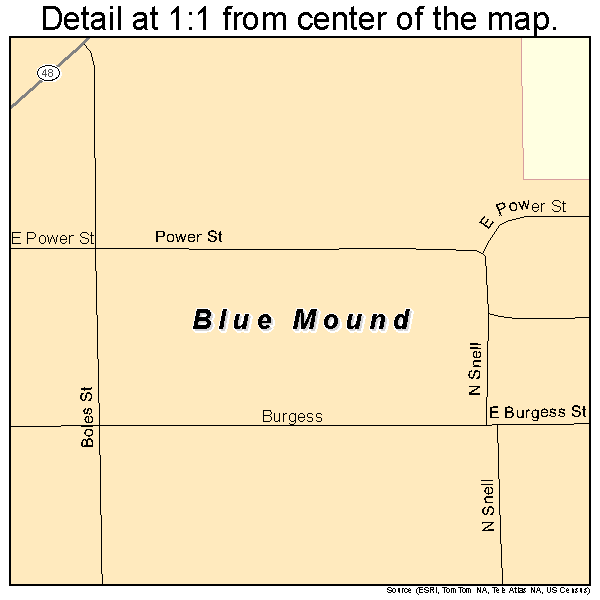 Blue Mound, Illinois road map detail