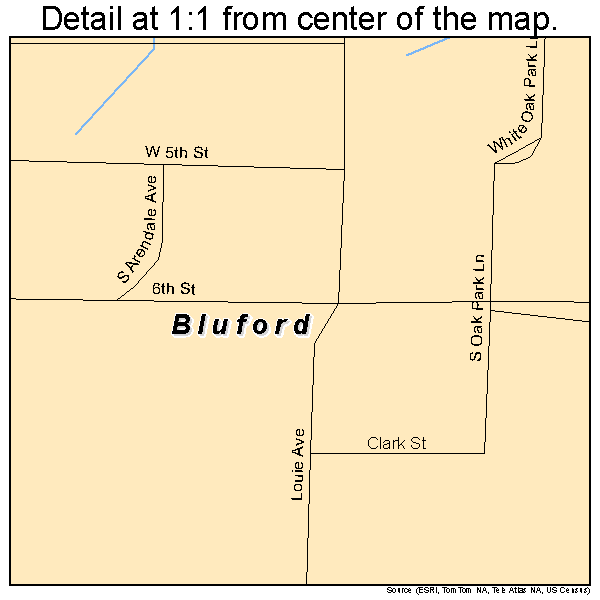 Bluford, Illinois road map detail