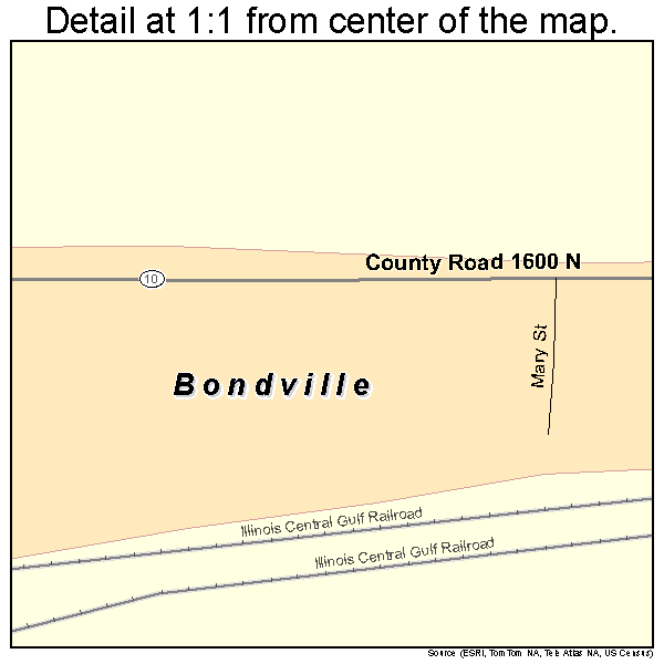Bondville, Illinois road map detail