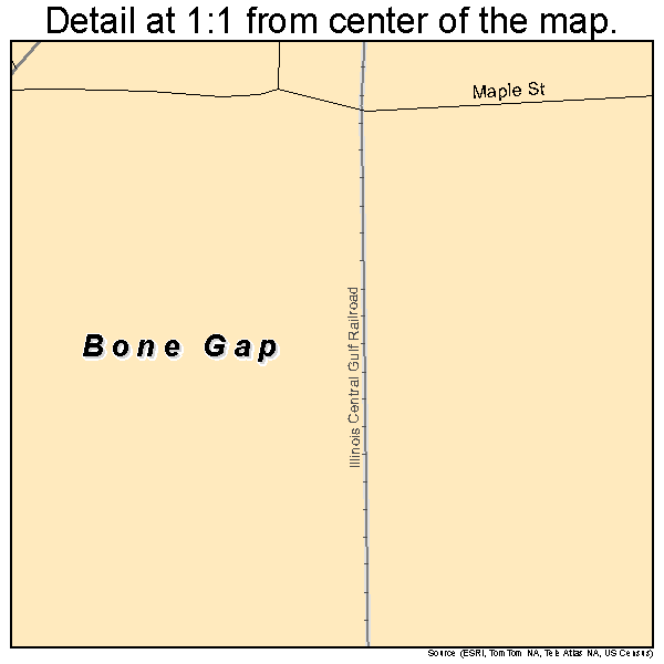 Bone Gap, Illinois road map detail