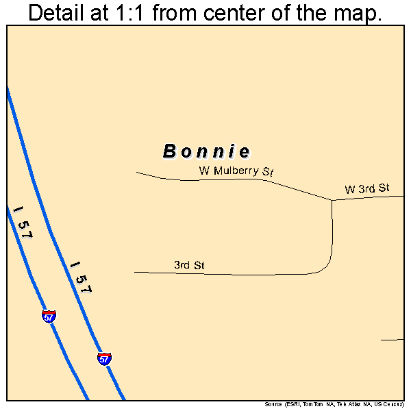 Bonnie, Illinois road map detail