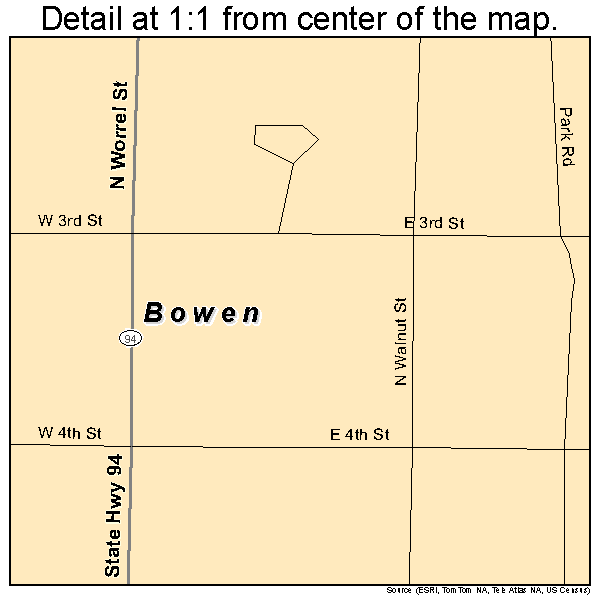 Bowen, Illinois road map detail