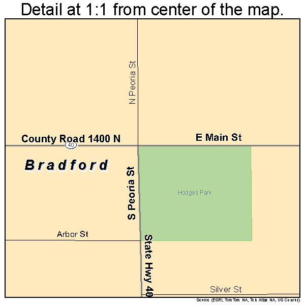 Bradford, Illinois road map detail