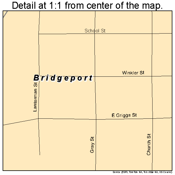 Bridgeport, Illinois road map detail