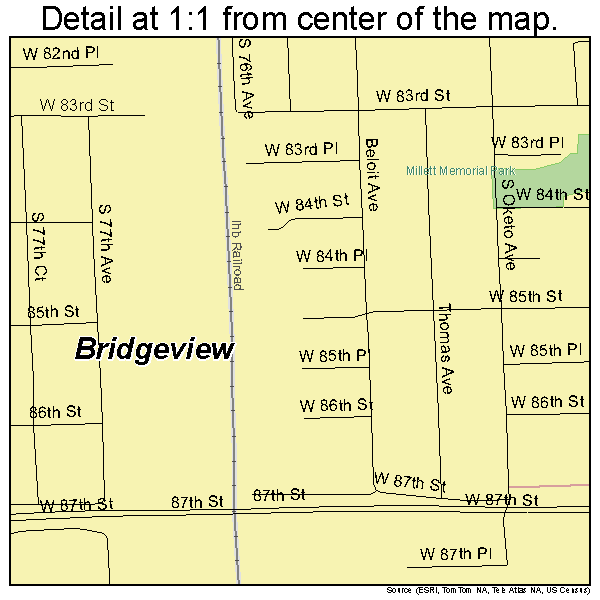 Bridgeview, Illinois road map detail
