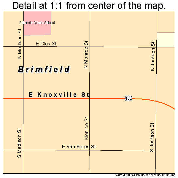 Brimfield, Illinois road map detail