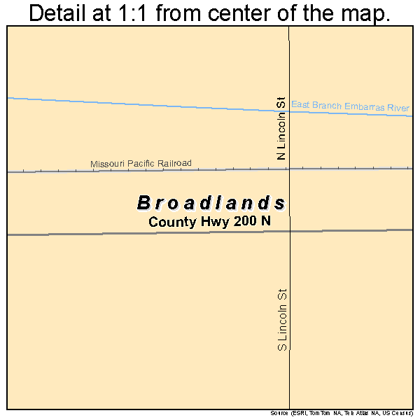 Broadlands, Illinois road map detail