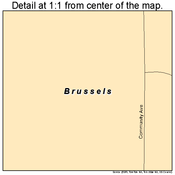 Brussels, Illinois road map detail