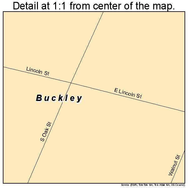 Buckley, Illinois road map detail