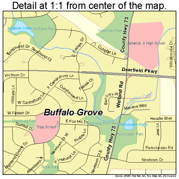 Buffalo Grove, Illinois road map detail