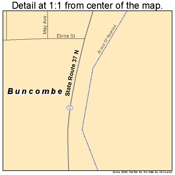 Buncombe, Illinois road map detail