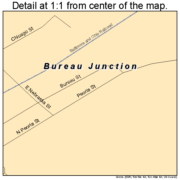 Bureau Junction, Illinois road map detail