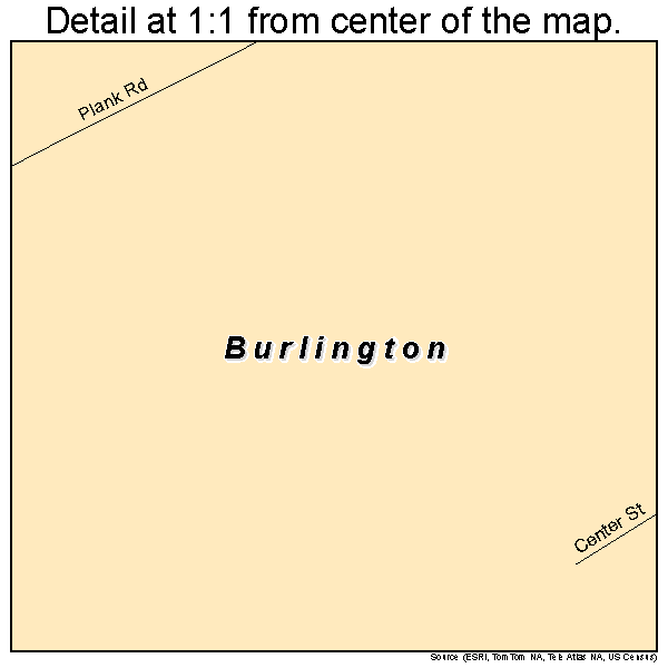 Burlington, Illinois road map detail
