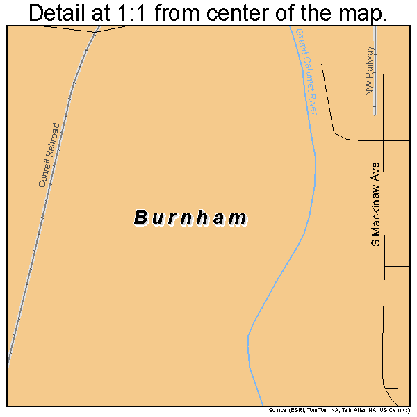 Burnham, Illinois road map detail