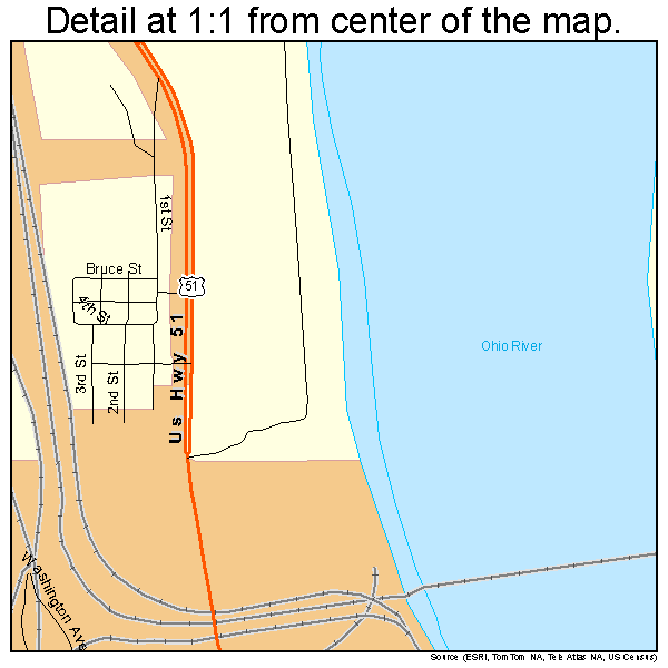 Cairo, Illinois road map detail