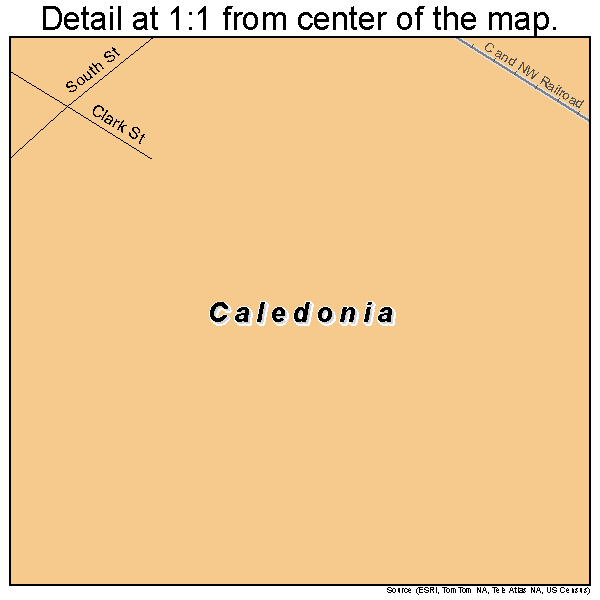 Caledonia, Illinois road map detail