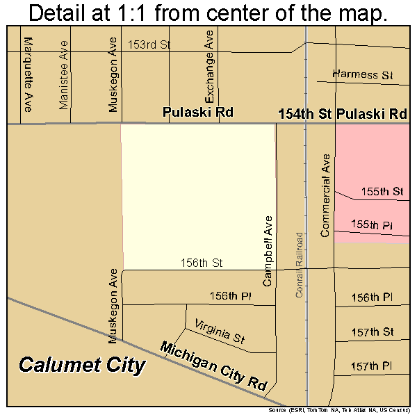 Calumet City, Illinois road map detail