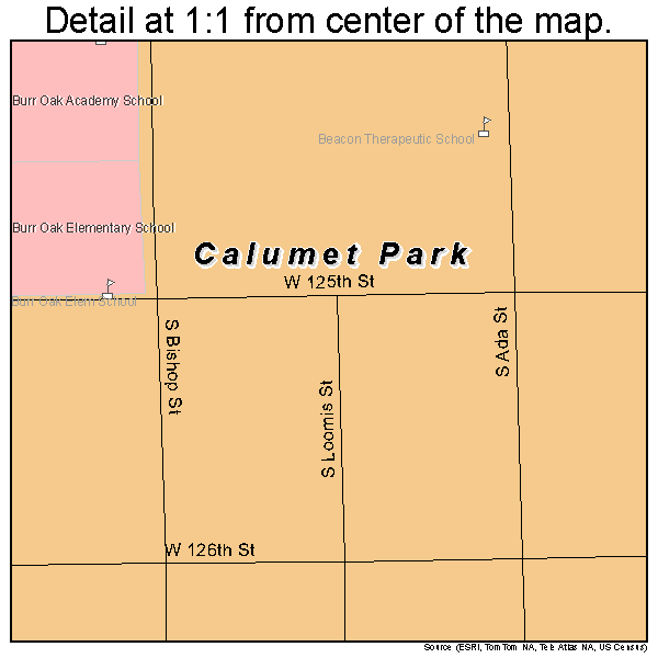 Calumet Park, Illinois road map detail