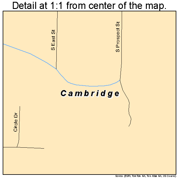 Cambridge, Illinois road map detail