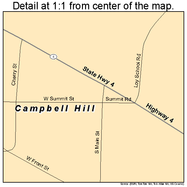 Campbell Hill, Illinois road map detail