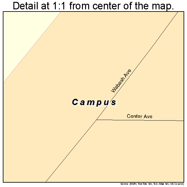 Campus, Illinois road map detail