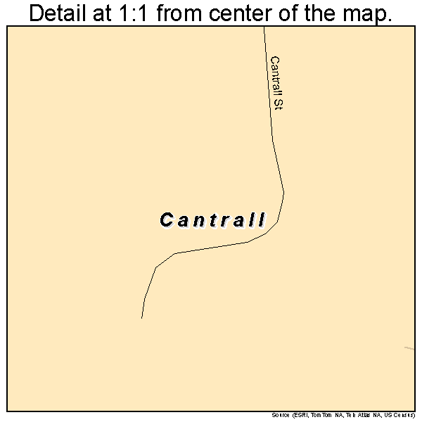 Cantrall, Illinois road map detail