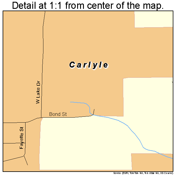 Carlyle, Illinois road map detail