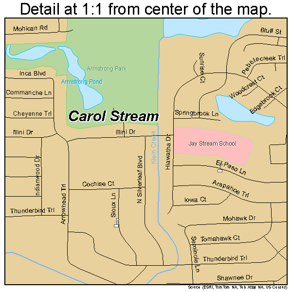 Carol Stream, Illinois road map detail